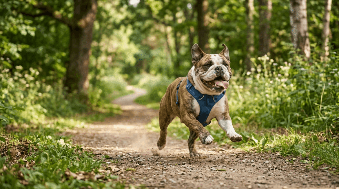 Encouraging lazy bulldog to become more active and energetic